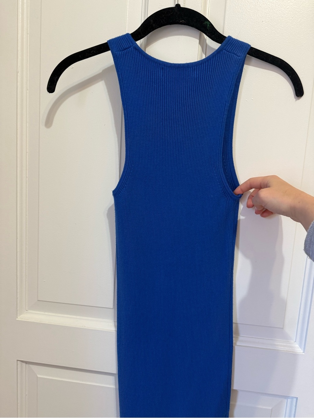 Mango Blue Ribbed Tank Mini Dress - Picture 4 of 8